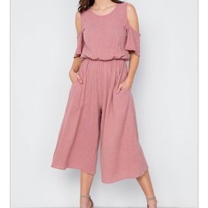 Cold Shoulder Mauve Jumpsuit